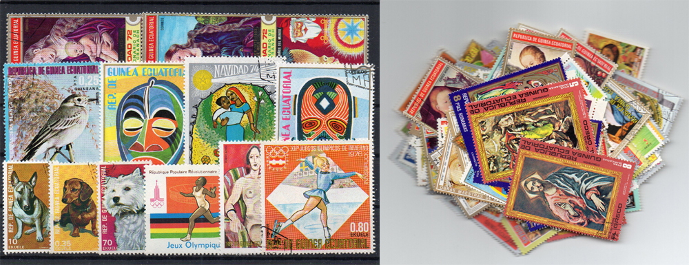 130 selos diferentes da Guiné Equatorial 