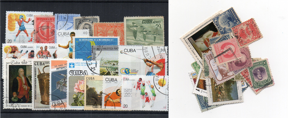 50 selos diferentes de Cuba