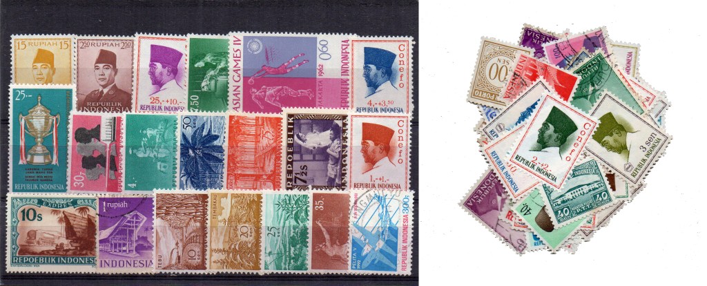 70 selos diferentes da Indonésia 