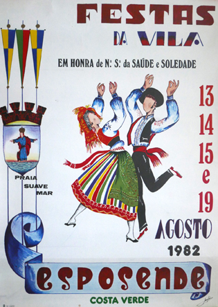 Cartaz Festas da Vila em honra de Nª. Sª. da Saúde e Soledade. Esposende