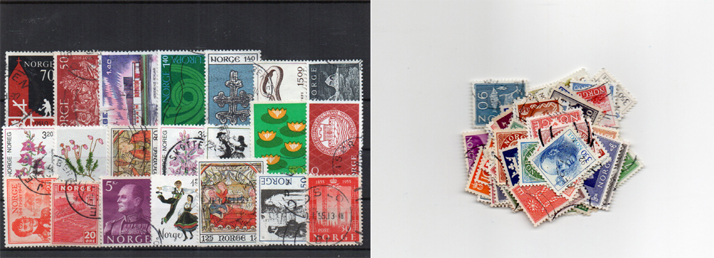 100 selos diferentes da Noruega