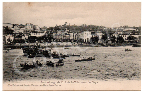 Postal antigo do Porto - Largo D.Luiz I - Vila Nova de Gaia. Edição Alberto Ferreira