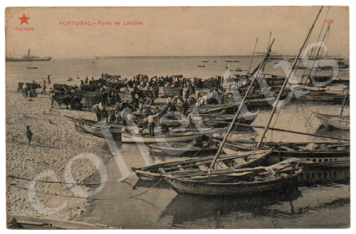 Postal antigo Portugal - Porto de Leixões. Estrela Vermelha