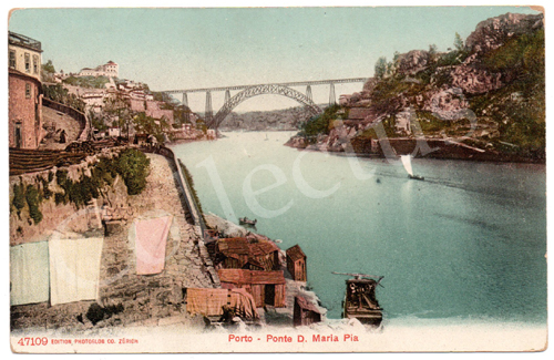 Postal antigo da Ponte D.Maria - Porto