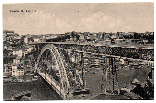 Postal antigo da Ponte D. Luiz I - Porto