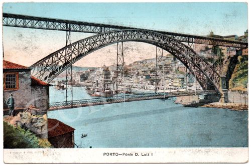 Postal antigo da Ponte D. Luiz I - Porto