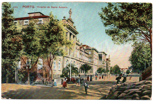 Postal antigo do Porto. Hospital de Santo António