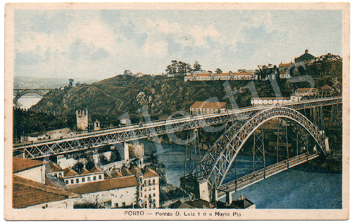 Postal antigo da Ponte D.Maria - Porto