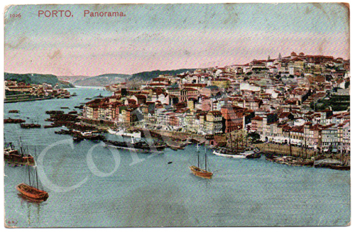 Postal antigo do Porto. Panorama