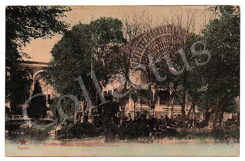 Postal antigo do Porto – Palácio de Cristal – lado poente. Edição Estrela Vermelha