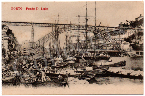 Postal antigo da Ponte D. Luiz I - Porto