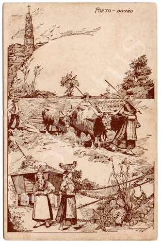 Postal antigo do Porto - Douro
