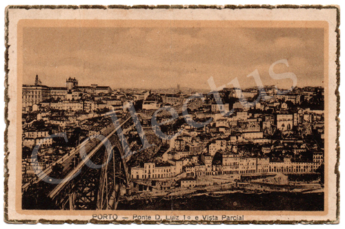 Postal antigo da Ponte D. Luiz I - Porto