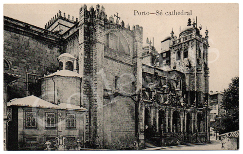 Postal antigo do Porto – Sé catedral. Edição Grandes Armazéns Hermínios