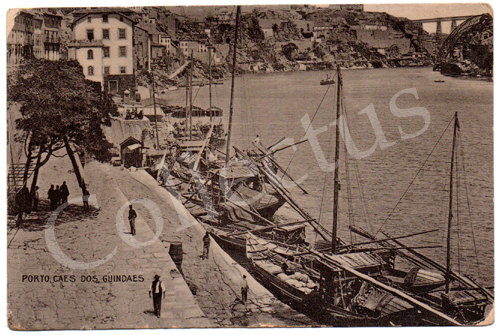 Postal antigo do Porto – Cais dos Guindaes