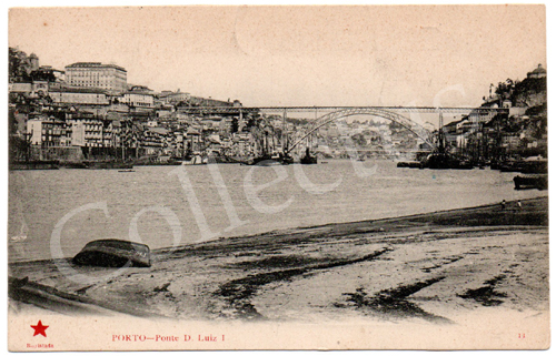 Postal antigo do Porto – Ponte D.Luiz 1.º Edição Estrela Vermelha