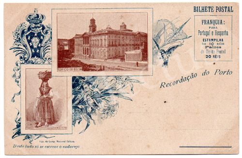 Postal antigo do Porto tipo Gruss