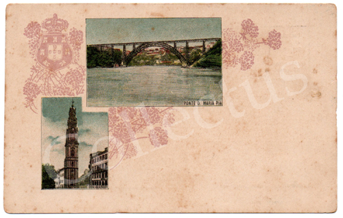 Postal antigo do Porto tipo Gruss