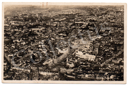 Postal antigo Porto visto d’avião (sobre a Praça da Liberdade)