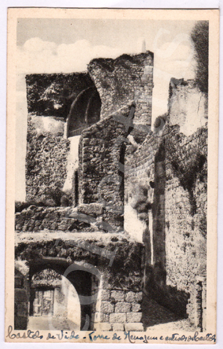 Postal antigo de Castelo de Vide - Torre de Menagem e entrada do Castelo