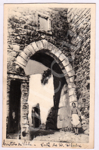 Postal antigo de Castelo de Vide. Porta de D.Diniz