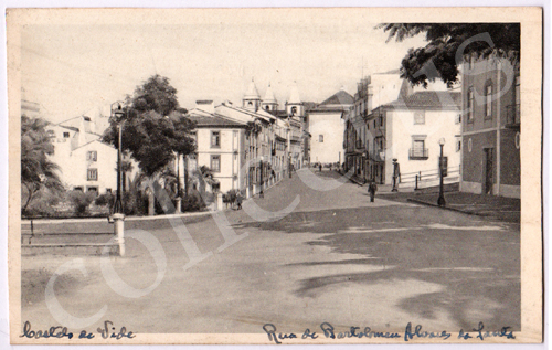 Postal antigo de Castelo de Vide. Rua de Bartolomeu Alvares da Santa