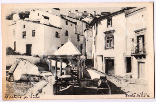 Postal antigo de Castelo de Vide. Fonte da Vila