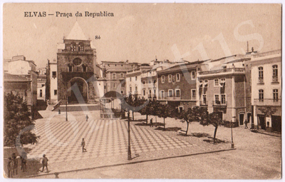 Postal antigo de Elvas - Praça da República