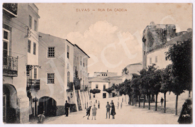 Postal antigo de Elvas - Rua da Cadeia