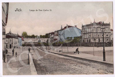 Postal antigo de Fafe. Largo de Don Carlos 1º