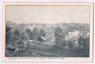 Postal antigo de Favaios - Vista do Poente