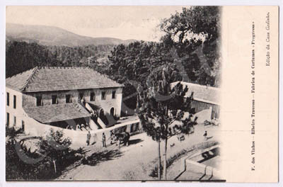 Postal antigo de Figueiró dos Vinhos  - Ribeiro Travesso - Fábrica de Cortumes «Progresso»