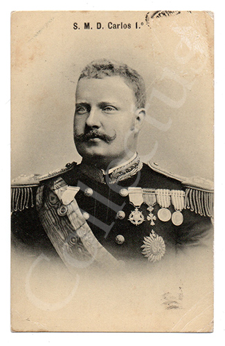 Postal antigo da Monarquia Portuguesa - D.Carlos