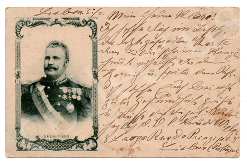 Postal antigo da Monarquia Portuguesa - D.Carlos