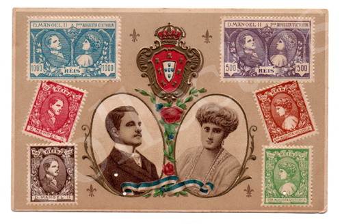 Postal antigo da Monarquia portuguesa
