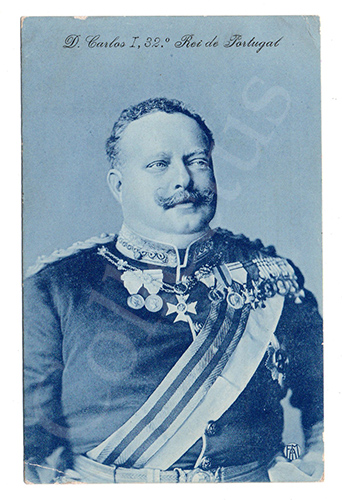 Postal antigo da Monarquia Portuguesa - D.Carlos