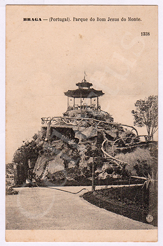 Postal antigo de Braga - Bom Jesus do Monte