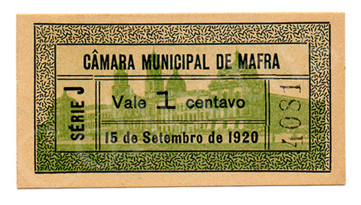 Cédula antiga de Mafra