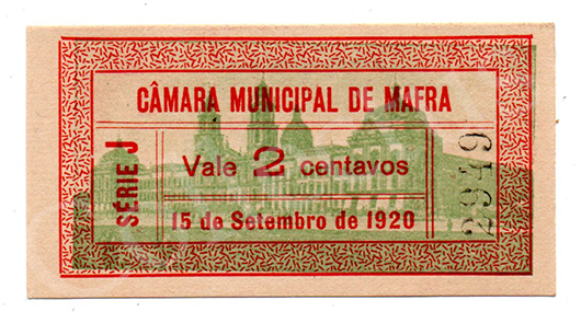 Cédula antiga de Mafra