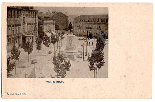 Postal antigo do Porto Praça Infante D. Henrique. Edição Emílio Biel