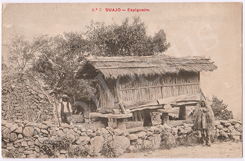 Postal antigo de costumes portugueses