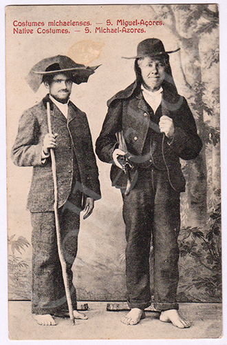 Postal antigo de costumes portugueses