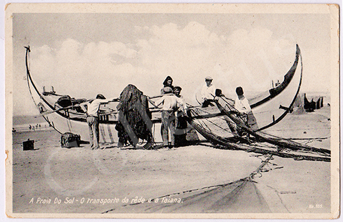 Postal antigo de costumes portugueses