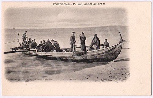 Postal antigo de costumes portugueses