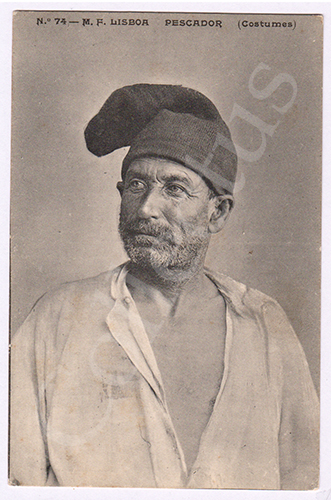 Postal antigo de costumes portugueses