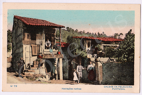 Postal antigo de costumes - Caldas da Felgueira